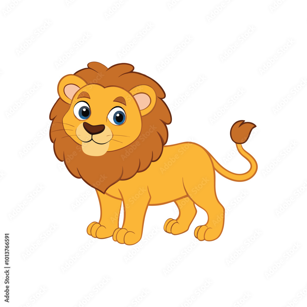 A cartoon drawing of a lion on a white background.