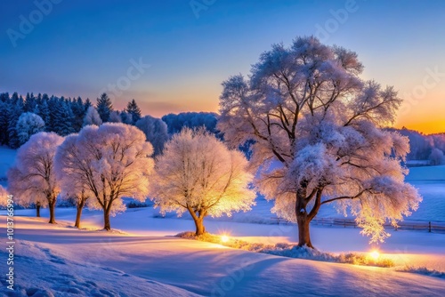 Serene Winter Morning on Thursday with Frosty Trees and Soft Light Illuminating the Landscape