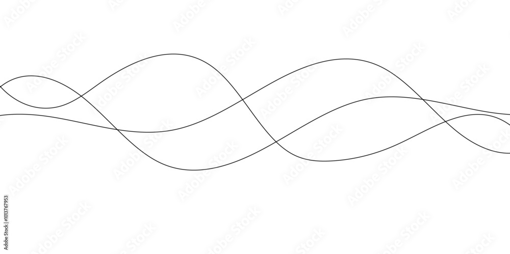 Stylized line art background. Vector illustration. Wave with lines created using blend tool. Wave lines smooth flowing dynamic isolated on white background. Stylized line art background. Vector illustration. Wave with lines created using blend tool. Wave lines smooth flowing dynamic isolated on white background.