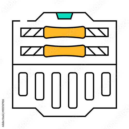 suitcase with prefabricated dumbbells gym equipment line icon vector. suitcase with prefabricated dumbbells gym equipment sign. isolated symbol illustration