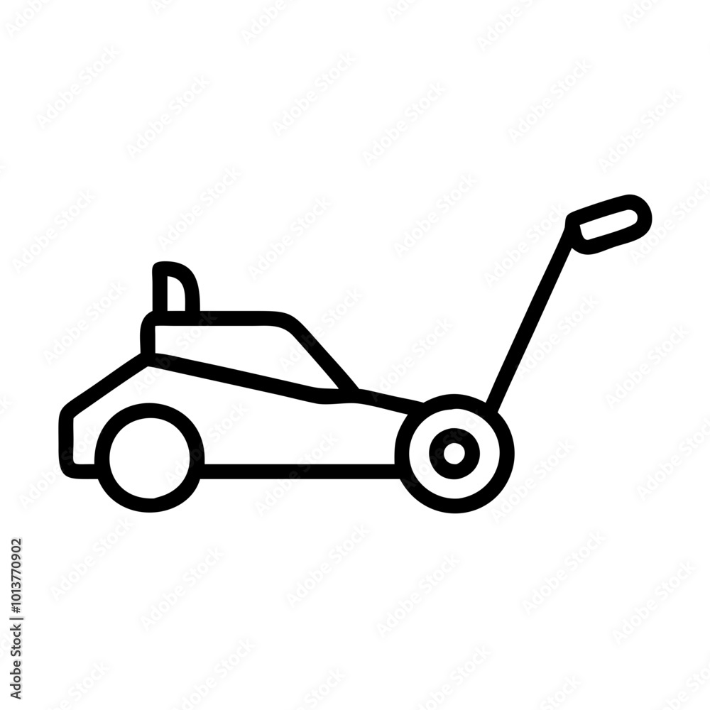 Lawnmower outline icon vector illustration Lawnmower outline icon vector illustration