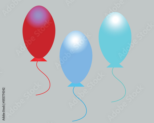  balloons bunch collection in realistic style
