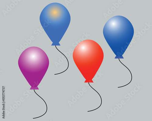  3d colorful balloons
