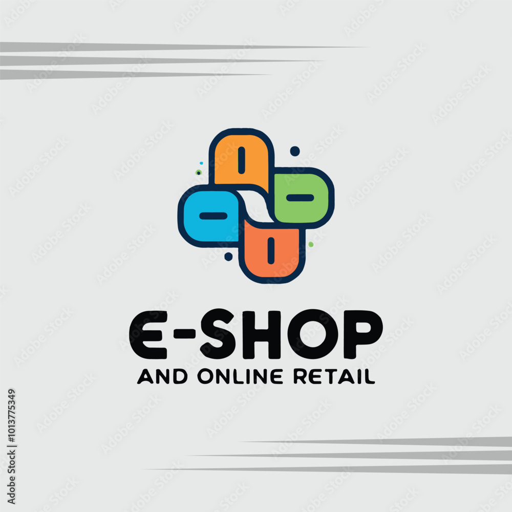 Fototapeta premium Shopping store logo, e-commerce, modern creative design . Online shop icon simple minimalist logo sign illustration. 