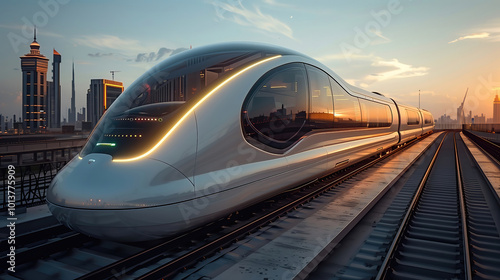 High speed modern train in ...