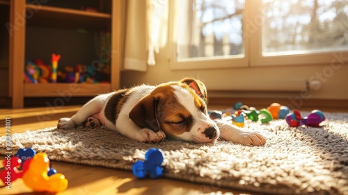 Sleepy Puppy on Rug
