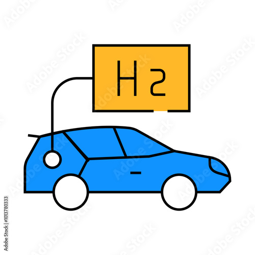 car hydrogen transport line icon vector. car hydrogen transport sign. isolated symbol illustration photo