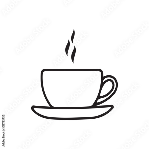 Hand drawn cup illustration black and white vector