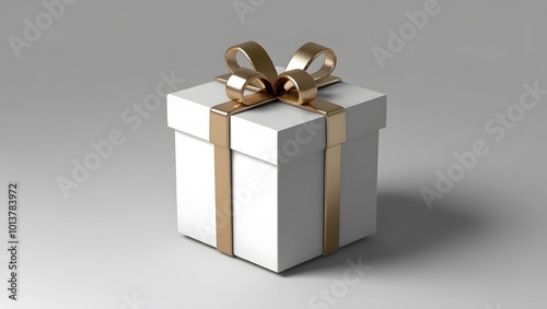 Isolated red gift box with white ribbon, perfect for Christmas, birthday, or anniversary celebration