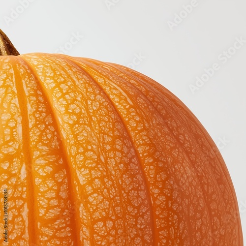 Close-Up of a Halloween Pumpkin on White Background