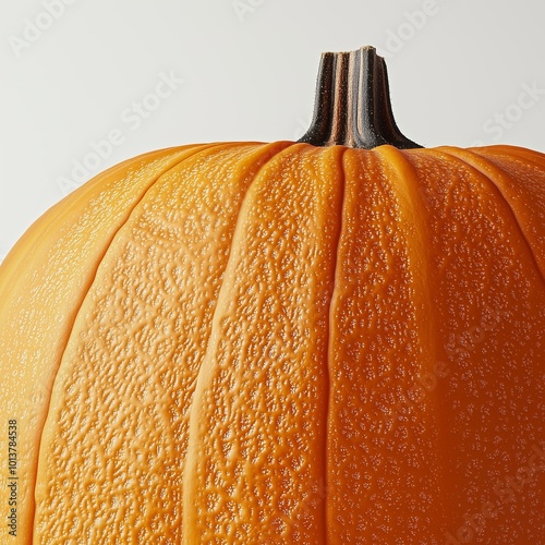 Close-Up of a Halloween Pumpkin on White Background