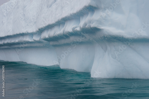 Close up of a n iceberg floating off the coast of Greenland  good for background and copy space