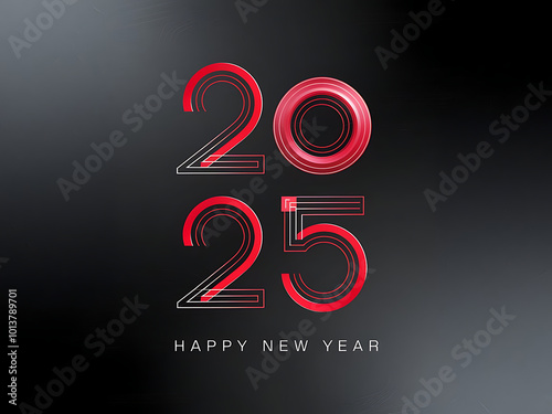 Minimalist Happy New Year 2025 Design typography