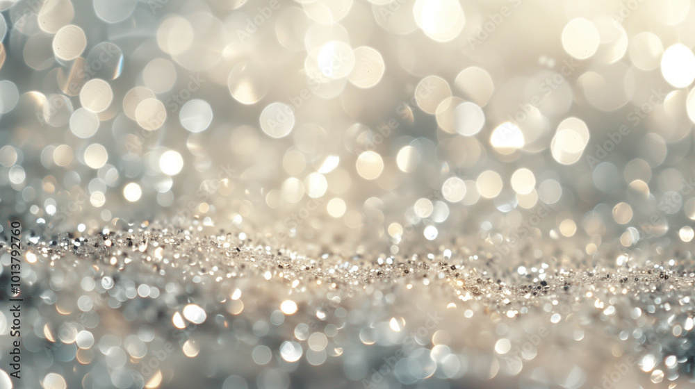 Abstract background of shimmering silver and white glitter, with de-focused lights creating a soft, vintage sparkle effect. Ideal for elegant banners or festive designs Abstract background of shimmering silver and white glitter, with de-focused lights creating a soft, vintage sparkle effect. Ideal for elegant banners or festive designs