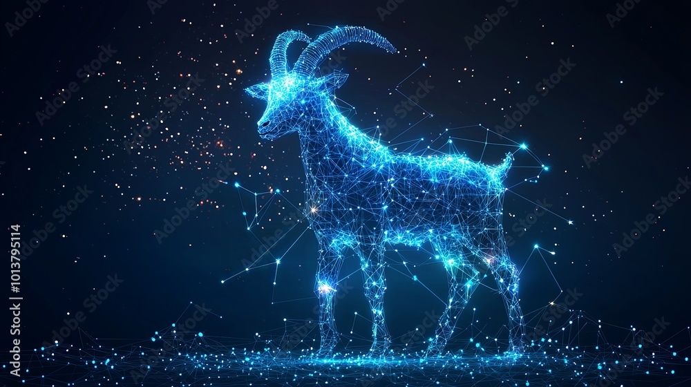 An intricate digital artwork portraying a goat through star patterns, set in a cosmic backdrop, symbolizing the fusion of creativity and the cosmos. An intricate digital artwork portraying a goat through star patterns, set in a cosmic backdrop, symbolizing the fusion of creativity and the cosmos.