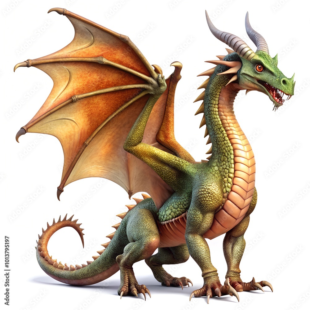 Fototapeta premium dragon on white background