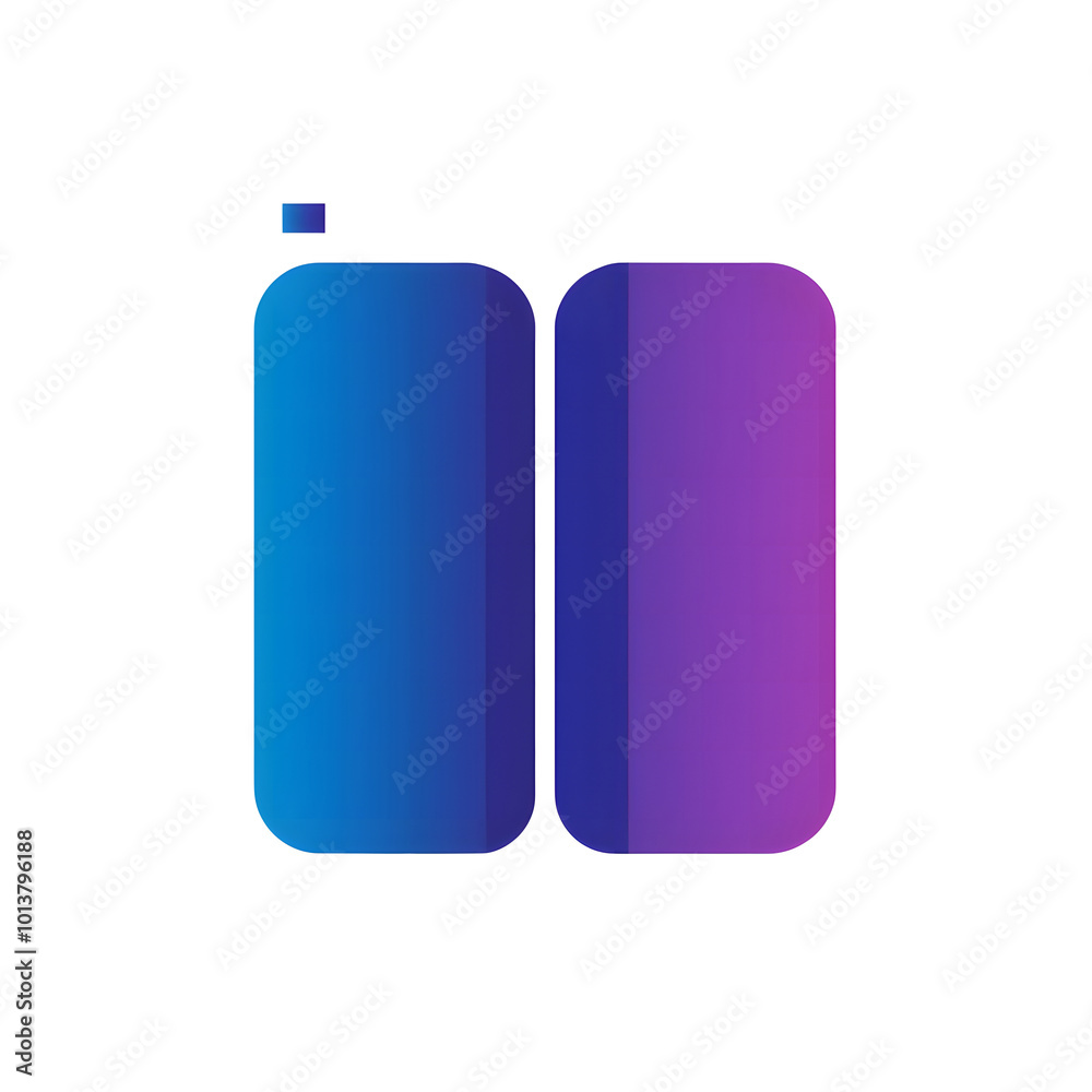 Vector flat style, simple clean lines illustration design of two long rectangular buttons in blue and purple colors on a white background design. Simple shapes design, no shadows design Vector flat style, simple clean lines illustration design of two long rectangular buttons in blue and purple colors on a white background design. Simple shapes design, no shadows design