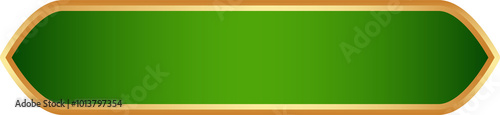 Ramadan Islamic frame with golden border. Indian ribbon shape for oriental sale banner. Tag element with traditional Muslim ornament for vintage headline and text box