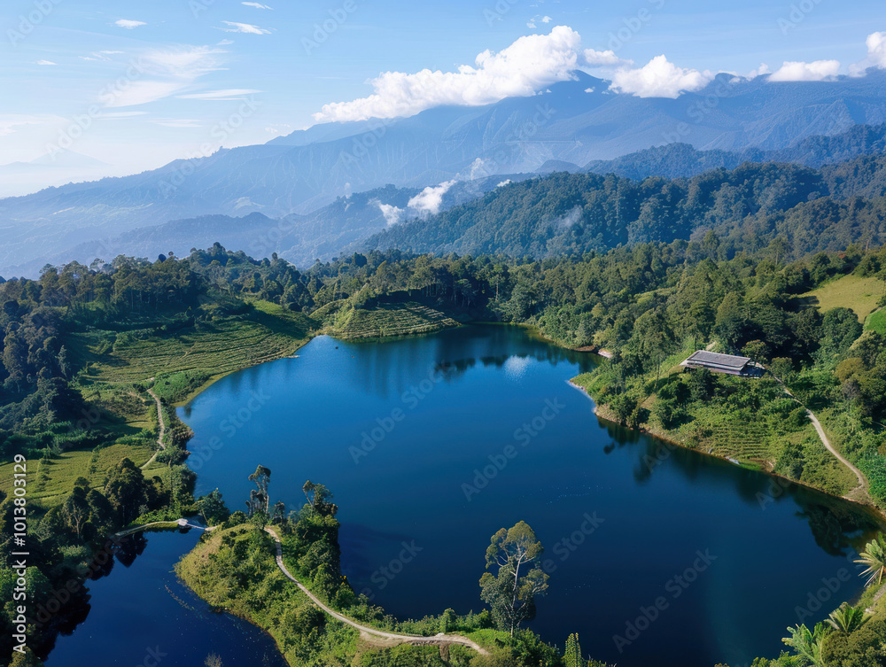 Obraz premium A hidden gem of a mountain destination, with pristine lakes and untouched wilderness, far from major tourist spots