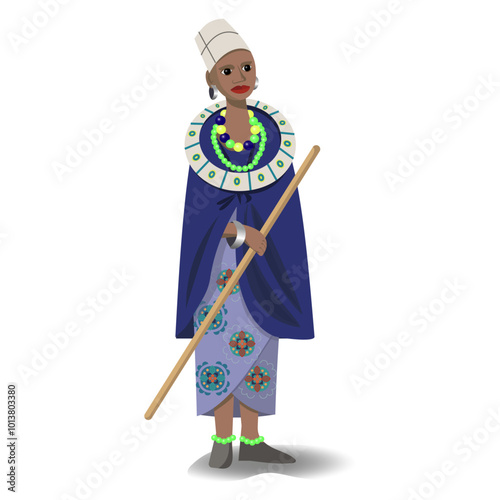 tanzanian woman in blue