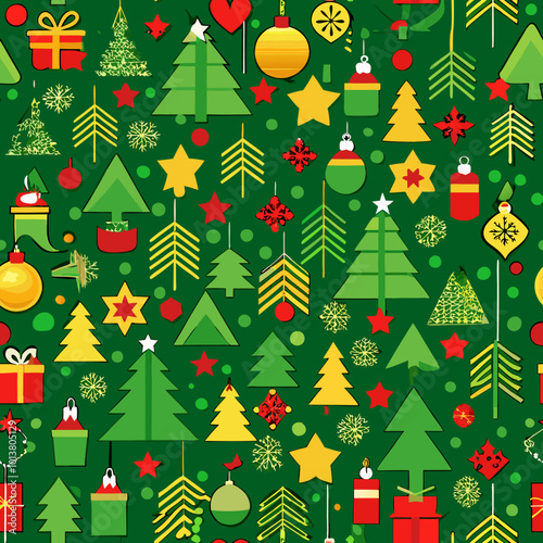christmas tree seamless pattern
