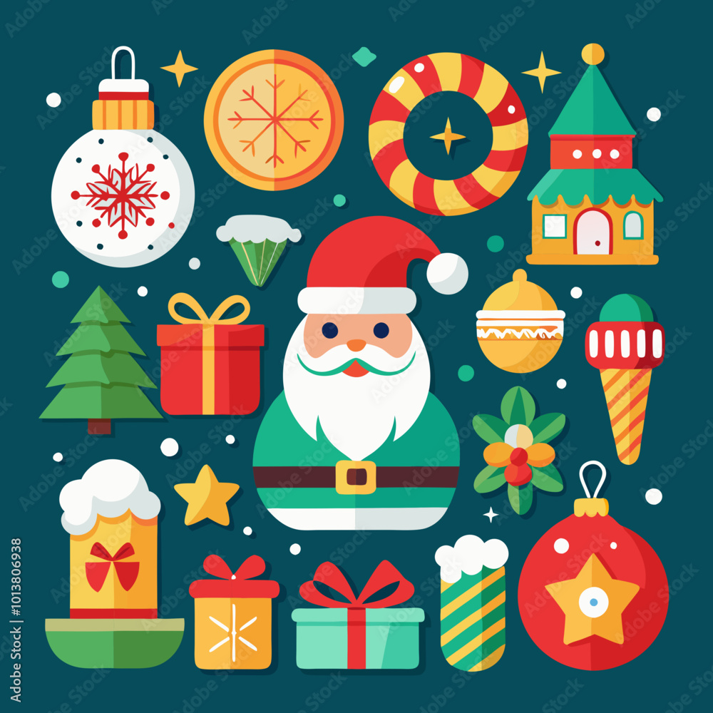 set of christmas elements vector set of christmas elements vector