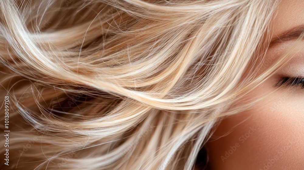 A stunning close-up image of golden blonde hair, highlighting the texture, volume, and sophisticated layering that creates an elegant and vibrant look. A stunning close-up image of golden blonde hair, highlighting the texture, volume, and sophisticated layering that creates an elegant and vibrant look.