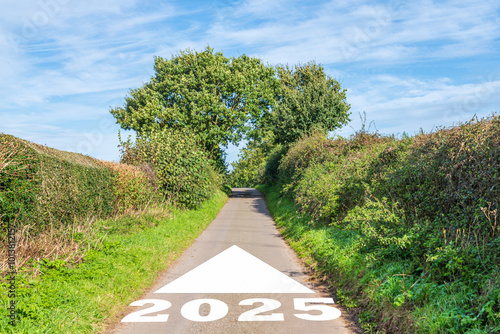 Road to 2025 concept, 2025 new year ahead