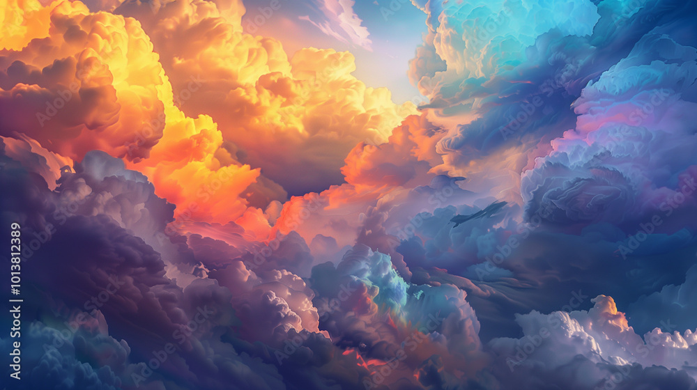 Bright, colorful clouds fill the sky, creating a trendy and eye-catching background with vibrant and lively tones.
Bright, colorful clouds fill the sky, creating a trendy and eye-catching background with vibrant and lively tones.
