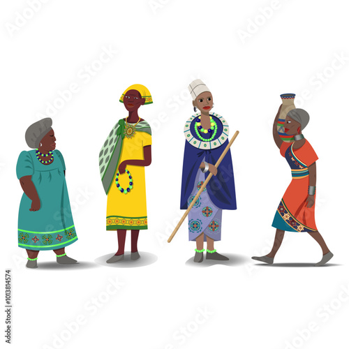 set of four tanzanian women