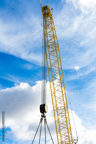 Crane truck construction in Miami Florida.