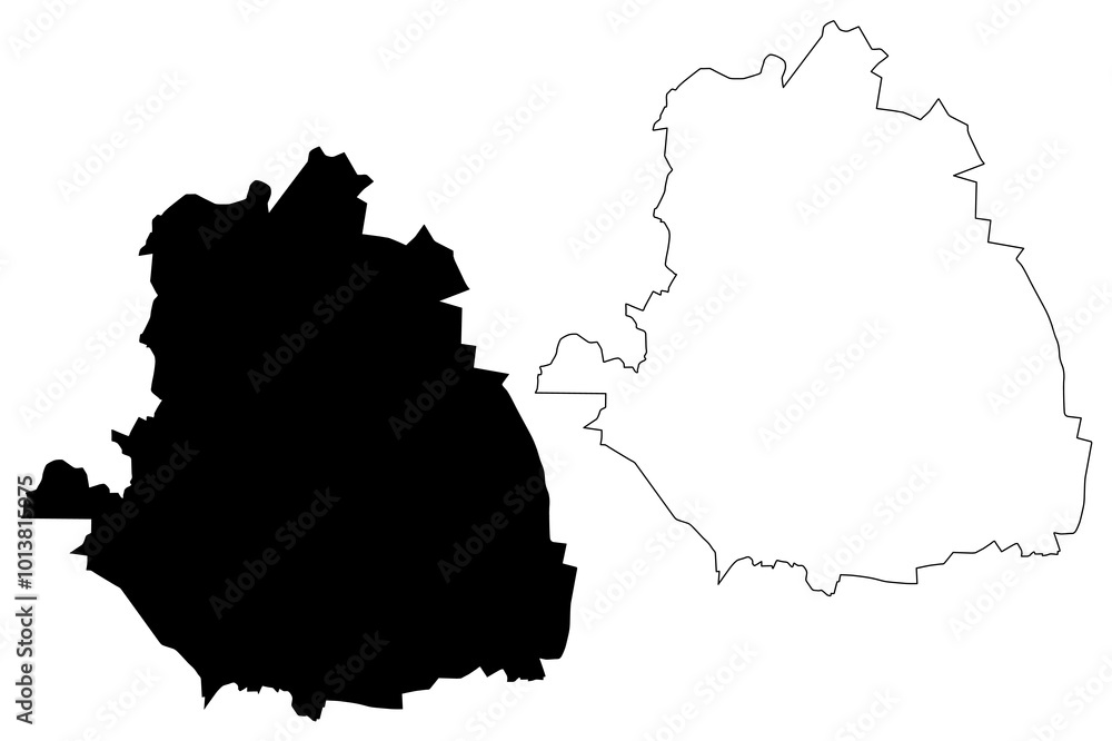 Fototapeta premium Tamale City (Republic of Ghana, Northern Region) map vector illustration, scribble sketch City of Tamale map