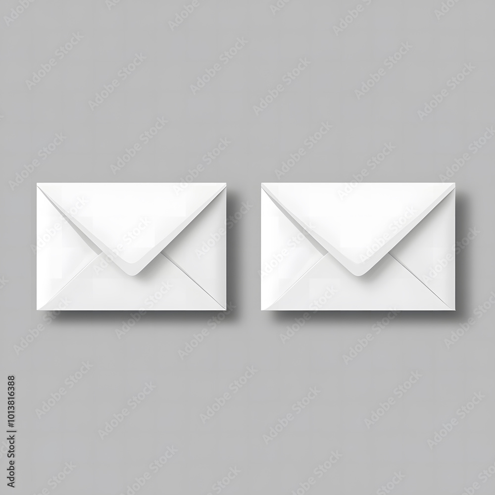 Vector mockup of two white envelopes on a grey background design, vector illustration design Vector mockup of two white envelopes on a grey background design, vector illustration design
