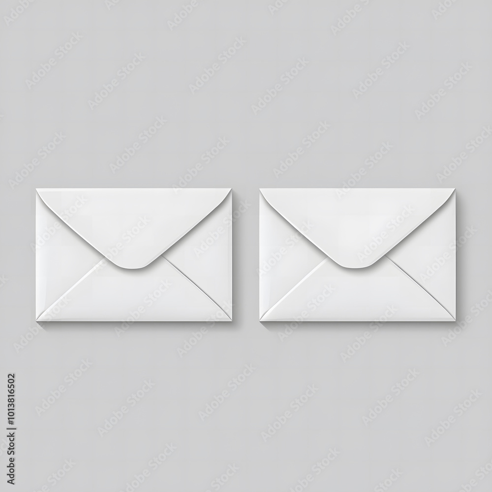 Vector mockup of two white envelopes on a grey background design, vector illustration design Vector mockup of two white envelopes on a grey background design, vector illustration design