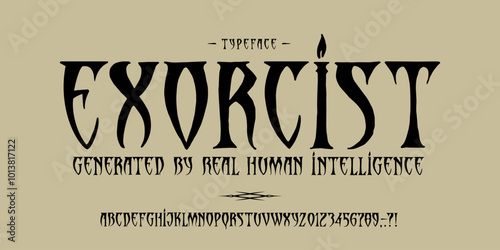 Font The Exorcist. Craft vintage typeface design.