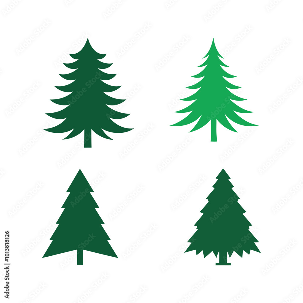 set of christmas trees set of christmas trees