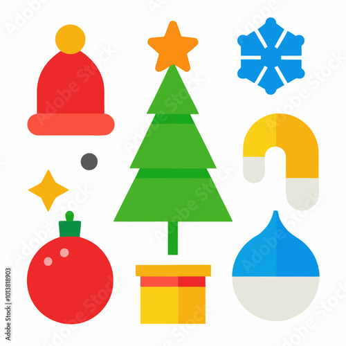 Christmas and new year icons vector illustration