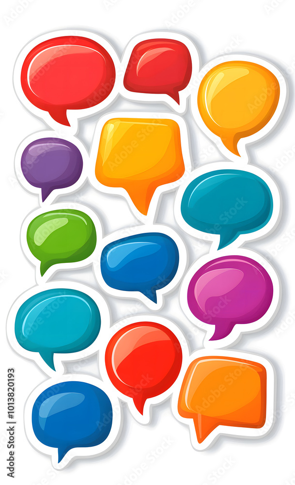 Colorful speech bubbles on a white background design Colorful speech bubbles on a white background design