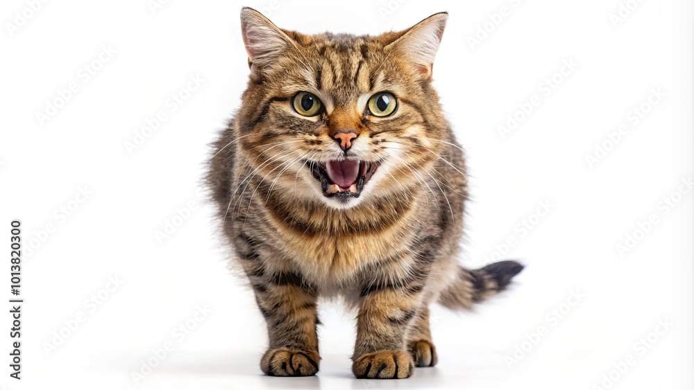 Angry Cat with Wide Eyes and Bared Teeth Angry Cat with Wide Eyes and Bared Teeth