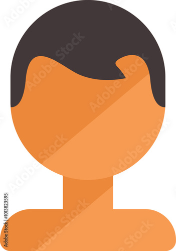 Simple and minimal avatar icon of a man facing forward, suitable for a profile picture