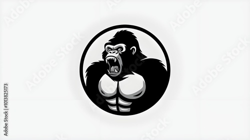 Angry Gorilla Mascot Logo Illustration Design photo