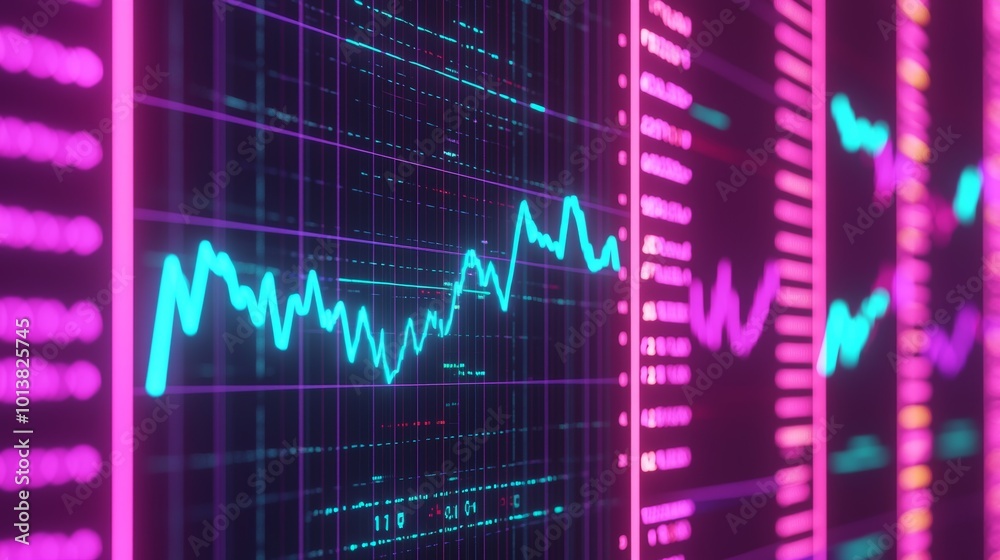 Vibrant Forex Trading Charts with Glowing Lines Vibrant Forex Trading Charts with Glowing Lines