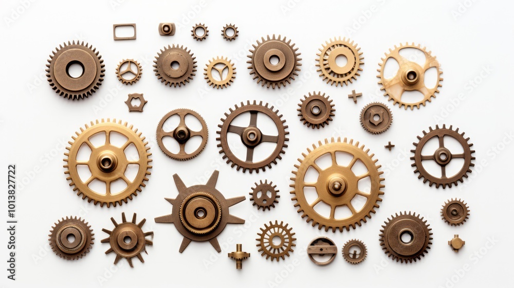 A huge collection of random industrial metal objects isolated on a white background. Neural network ai generated art A huge collection of random industrial metal objects isolated on a white background. Neural network ai generated art