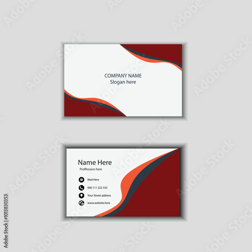 Corporate red and white  business card