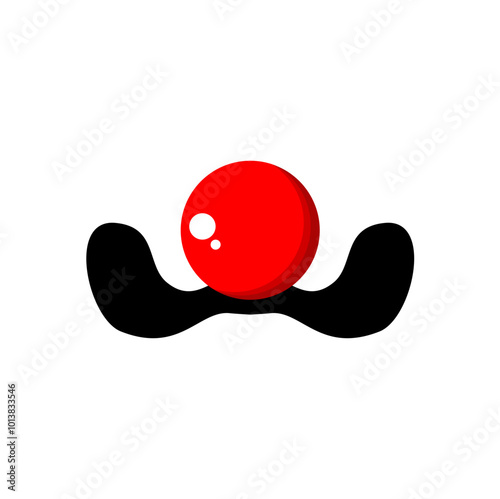 Red nose and mustache illustration