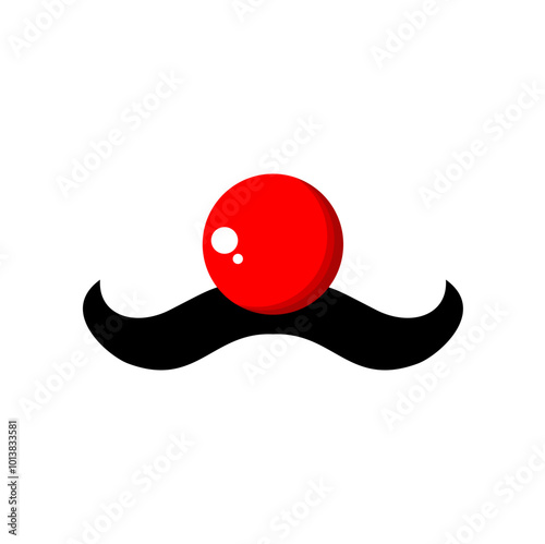 Red nose and mustache illustration