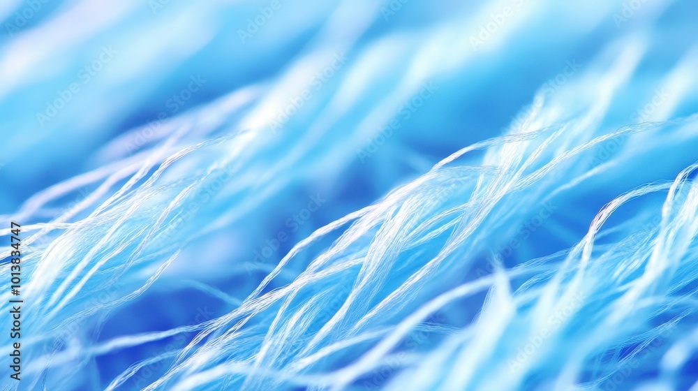 Obraz premium Closeup of Blue Silk Fibers for Textiles