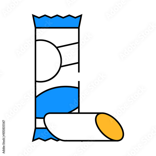 rigatoni pasta line icon vector. rigatoni pasta sign. isolated symbol illustration