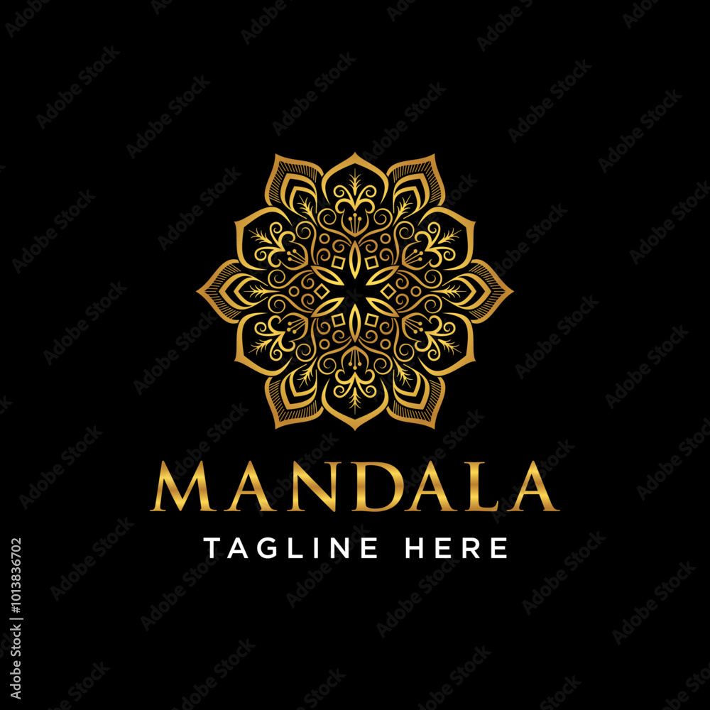 Golden mandala symbol logo Golden mandala symbol logo