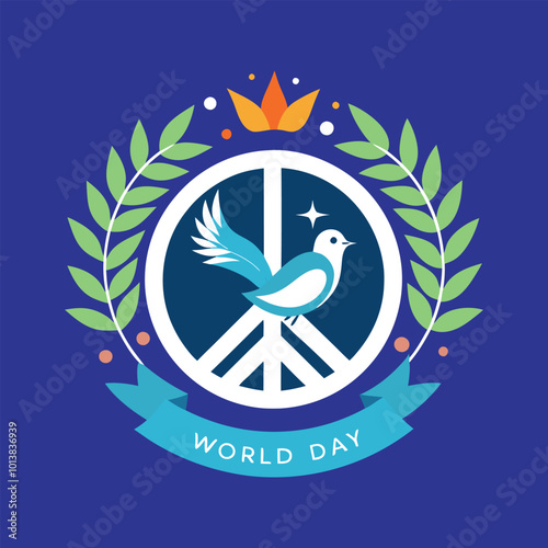 creative world peace day vector, quotex and logo design